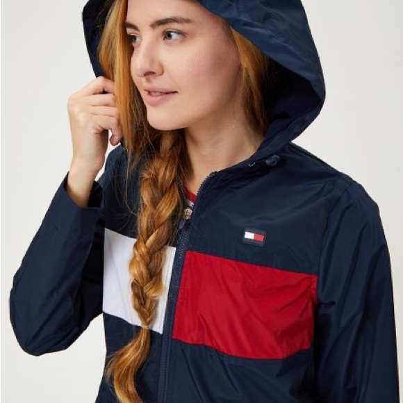 Tommy Hilfiger Jackets & Blazers - Tommy Hilfiger Sport Color Block Hooded Windbreaker